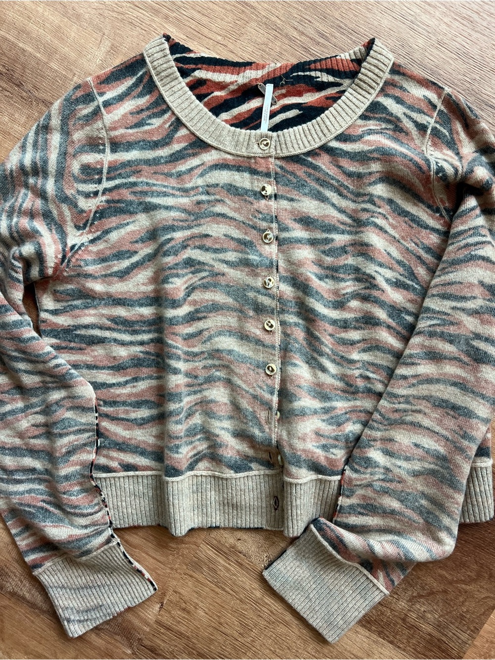 Free People Nocturnal Patterned Cashmere Cardi Size XL NWOT RT $148